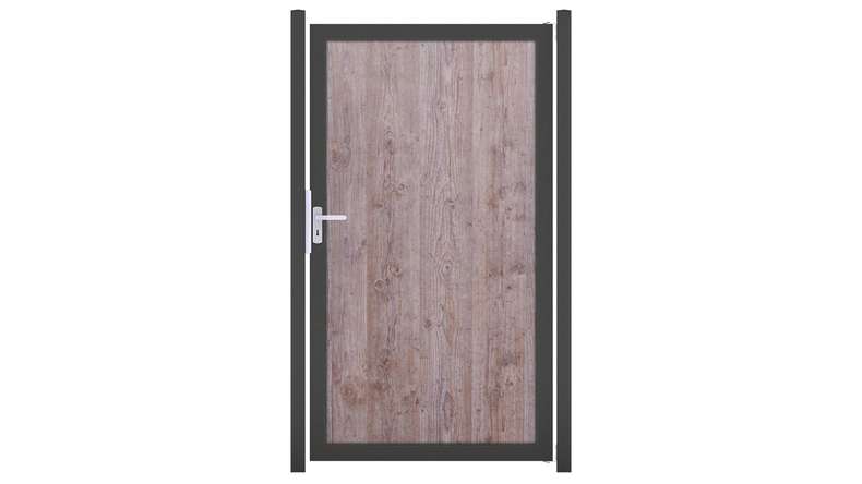 planeo Gardence Resistant - Panneau brise-vue en HPL, aspect bois, avec cadre en aluminium