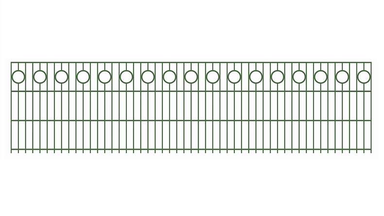 planeo Clôture décorative à double barre Halo 6/6/6 RAL 6005 vert mousse