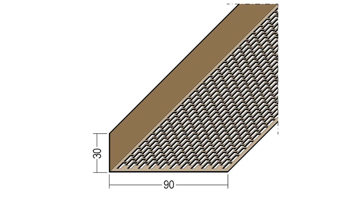 planeo protect cornière de ventilation - LÜW 30x90x2500mm - brun