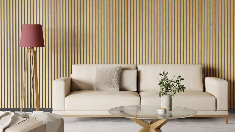 Skaben Panneau acoustique SilentWall Pro - Chêne brun clair - 250 x 60 cm