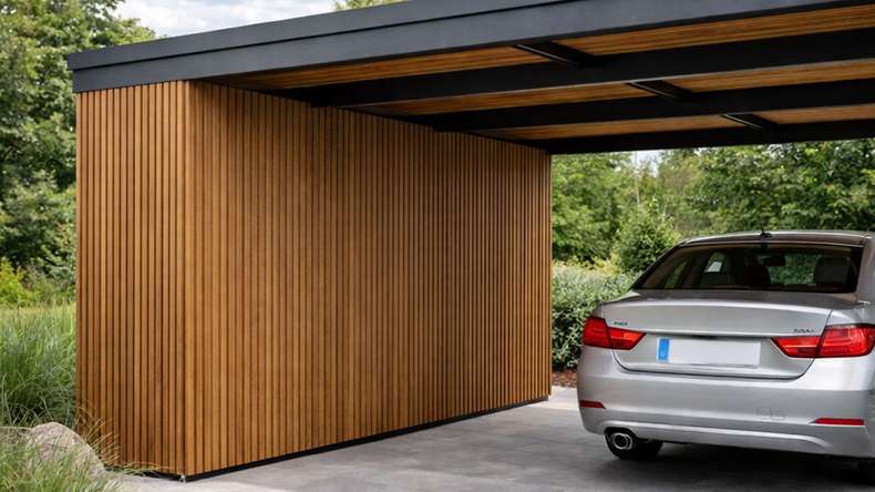 planeo DesignPro - Bardage de façade en WPC « Burma Teak » | Noir 2 900 x 175 mm