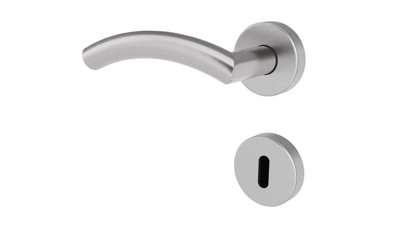 planeo Poignée de porte Edelwerk METRA en acier inoxydable BB Rosace ronde