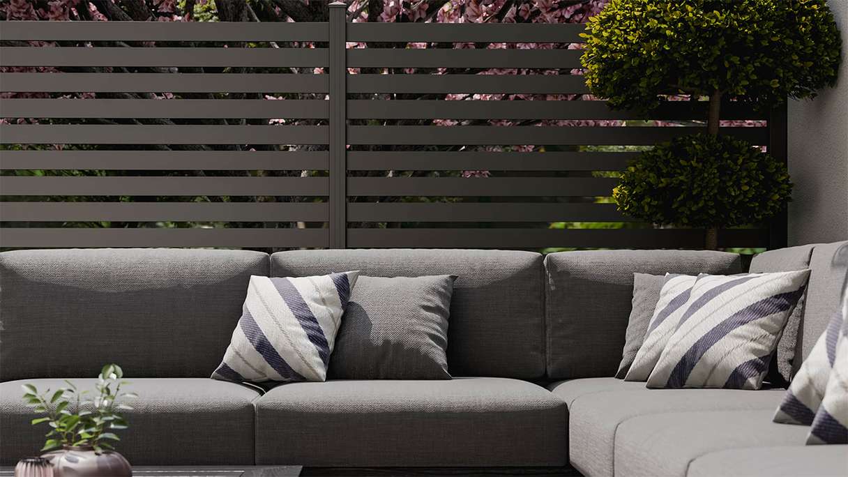 planeo Gardence Metallic Edge - Clôture de jardin en aluminium Carré Anthracite | DB703