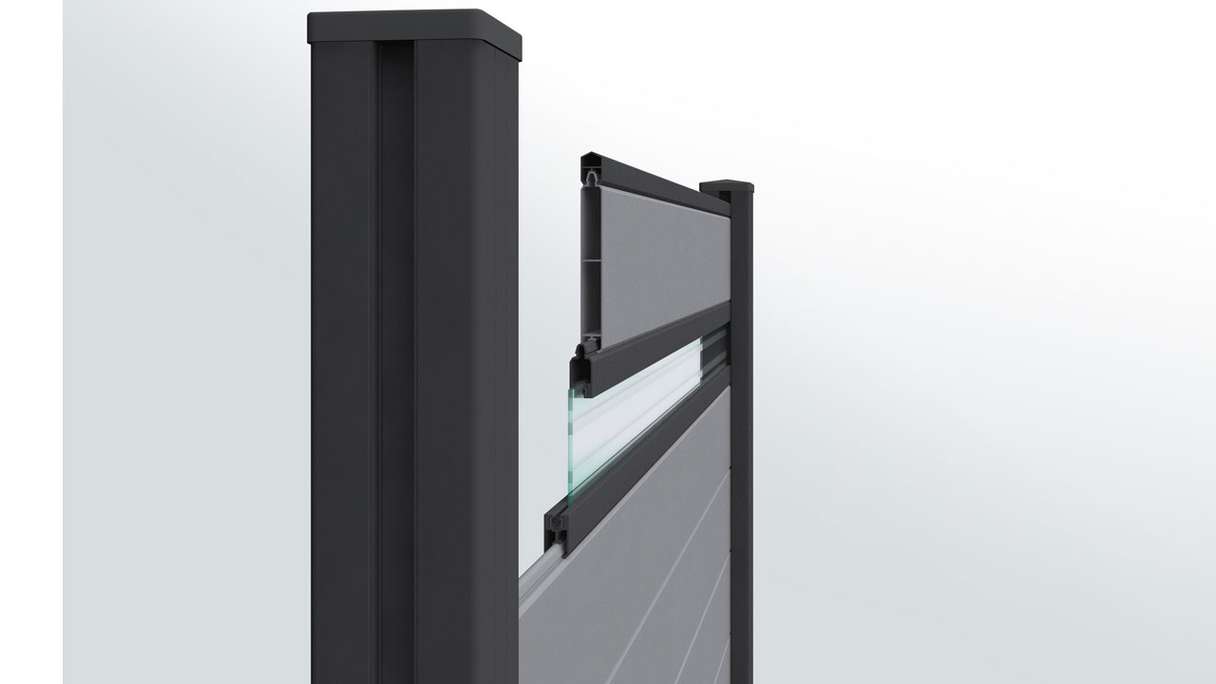 planeo Gardence Metallic - Poteau en aluminium gris Anthracite