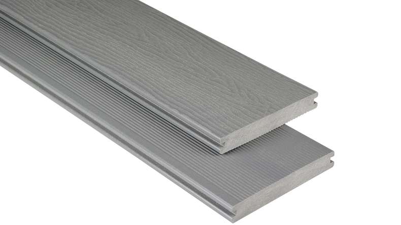 planeo terrasse composite - lame massive gris 5,40m - gaufré