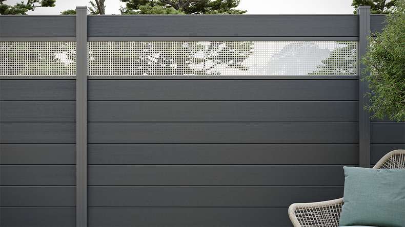 planeo Gardence Strong - Clôture composite Carré Anthracite