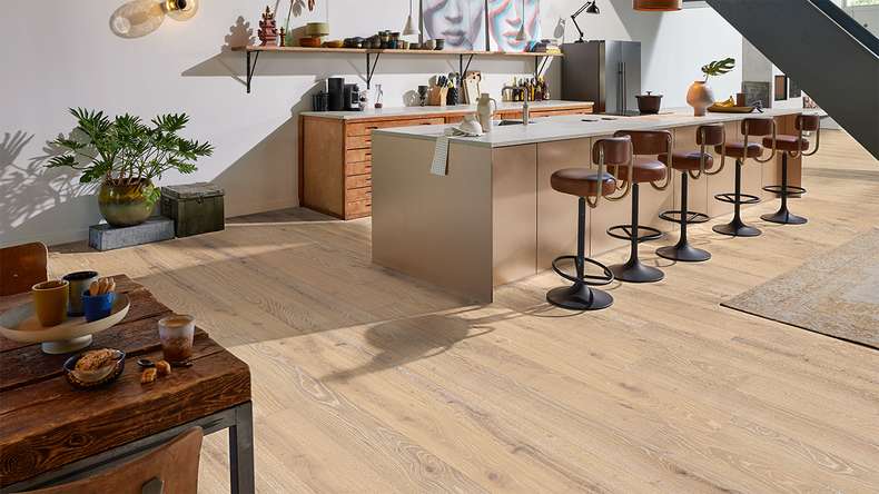 MEISTER Sol en bois - Natureflex HD 100 Chêne animé blanc clair cérusé 20016 | Apparence authentique (500139-2200210-20016)
