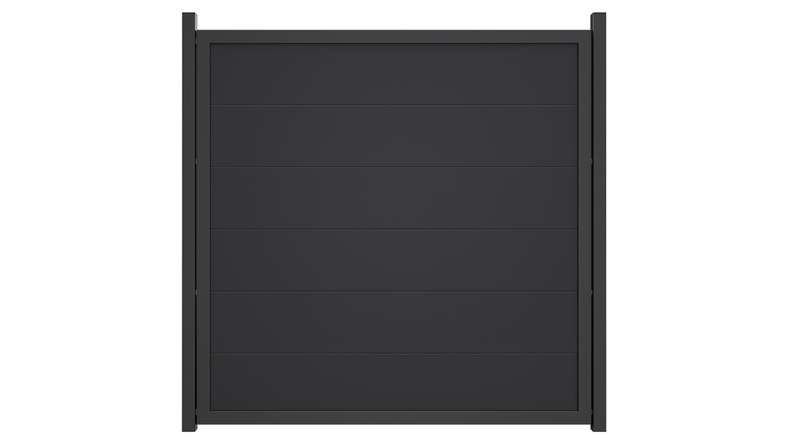planeo Gardence Simply Guard - Clôture de jardin en PVC gris anthracite avec cadre en aluminium anthracite 180 x 180 cm