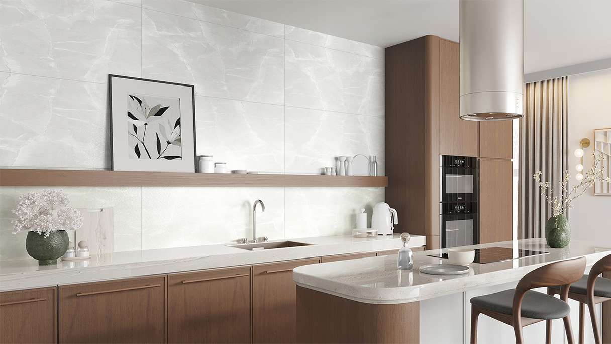 planeo Revêtement mural SPC - CeraRock Tile Light Grey Marble 120 x 60 cm