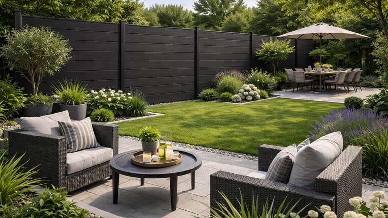 planeo Classic - Clôture à emboîter BPC anthracite