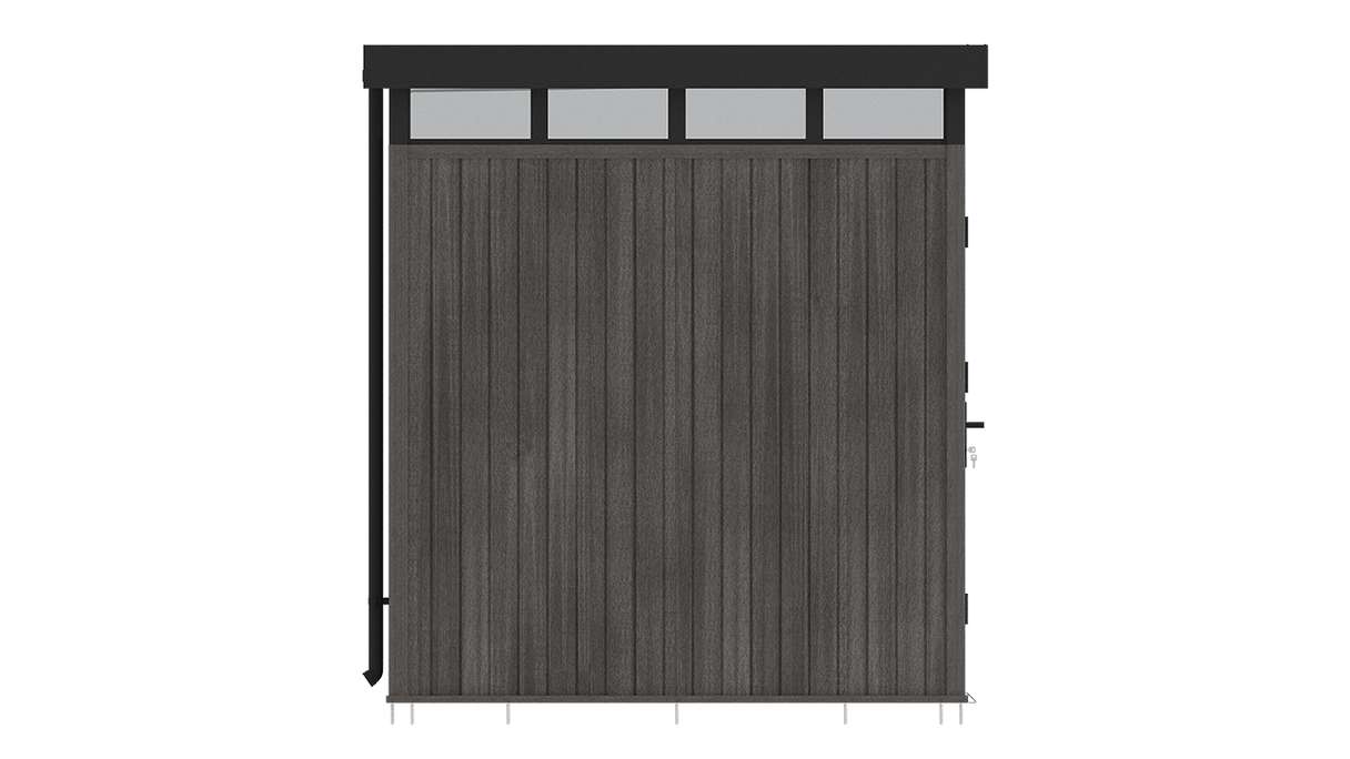 Abri de jardin planeo WPC CoEx à toit plat, modèle S - Gris foncé, 208 x 200 x 226,5 cm