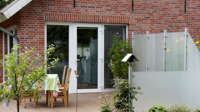 planeo Gardence Flair - Brise-vue en verre horizontal 180 x 90 cm