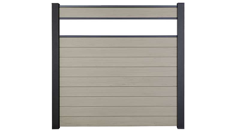 planeo Gardence Strong - Clôture à emboîter BPC verre satiné bi-colore sable 180 x 180 cm