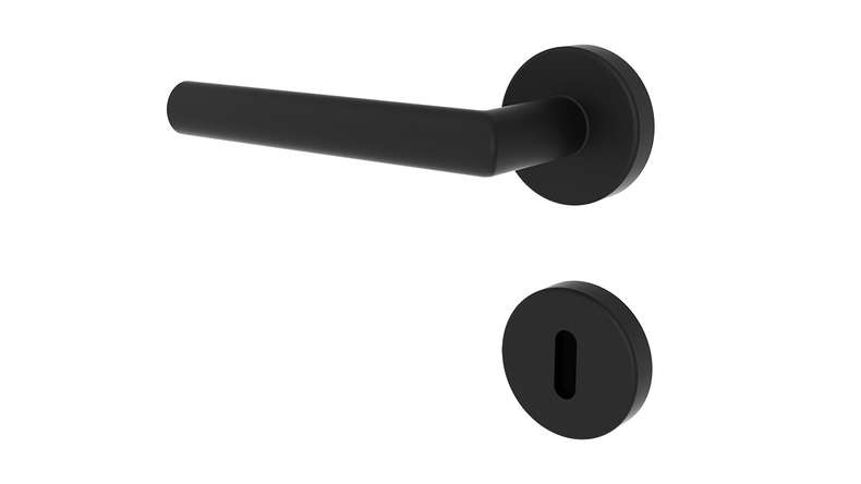 planeo Poignée de porte Edelwerk VYRO noir mat BB Rosace ronde