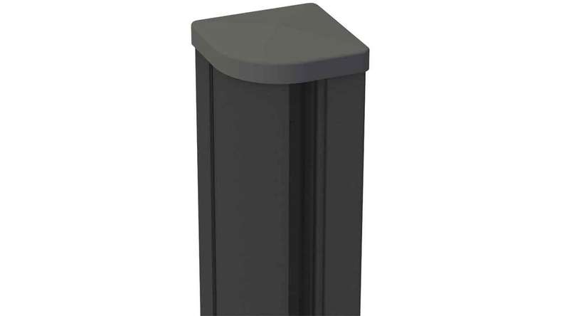 planeo Gardence Metallic - Poteau d'angle réglable en aluminium avec capuchon