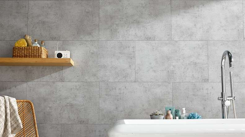 planeo StrongWall - revêtement mural plastique Wash Cement 65 x 37,5 cm