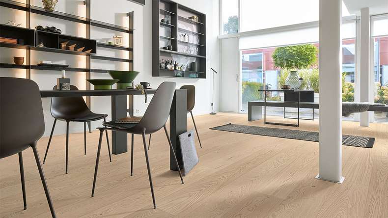 MEISTER Sol en bois - Natureflex HD 100 Chêne animé blanc crème 20014 | Apparence authentique (500139-2200210-20014)
