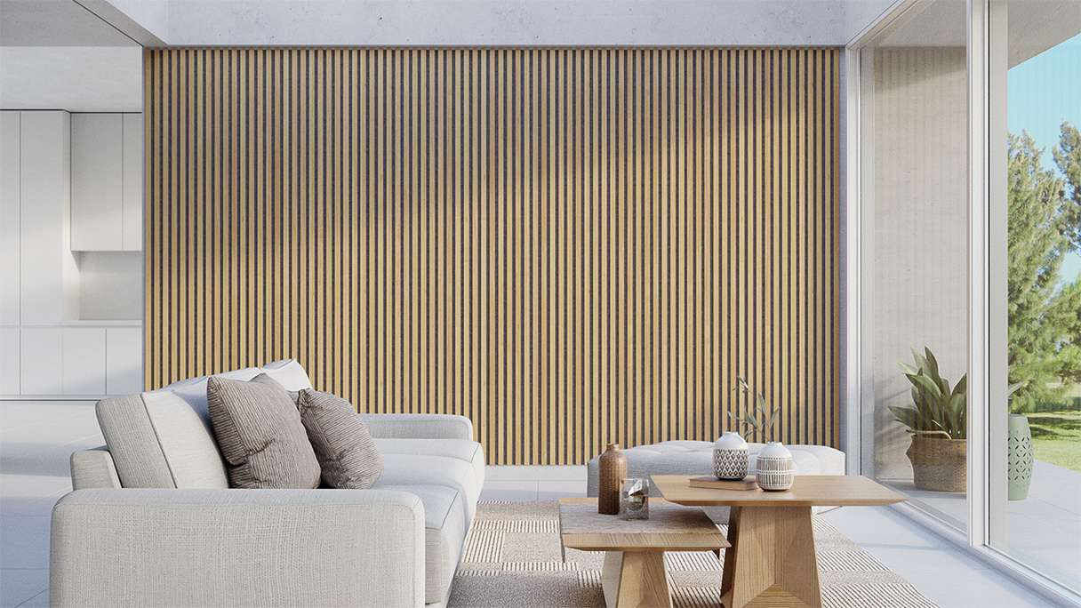 Skaben Panneau acoustique SilentWall Pro - Chêne brun clair - 250 x 60 cm