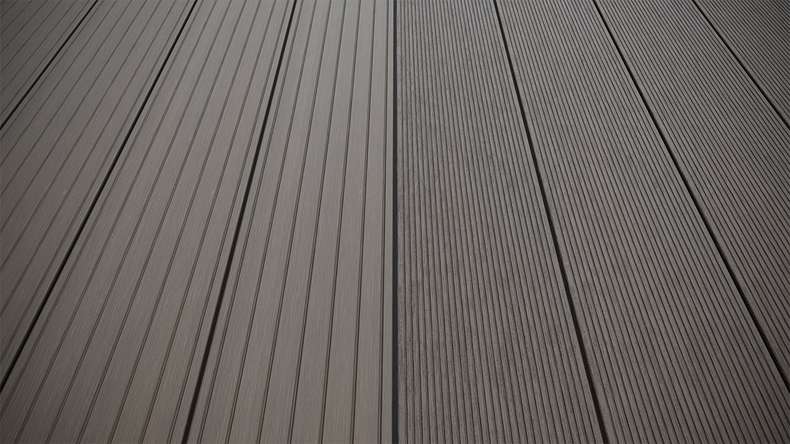 planeo LightWood WPC Lame de terrasse alvéolaire - gris clair 3m rainuré/cannelé