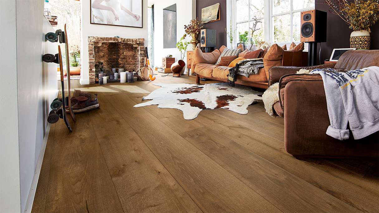 Sol en bois MEISTER Lindura HD 400 - 08903 Chêne authentique gris olive structure vintage, huilé naturel 2200 x 270 x 11 mm (500213-2200270-08903)