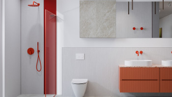 planeo Revêtement mural SPC - CeraRock Tile Stripes Concrete White 120 x 60 cm