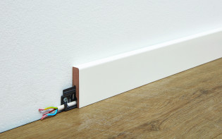 Plinthes MEISTER Uni blanc brillant DF 324 - 2380 x 60 x 16 mm