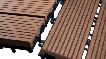 planeo carrelage terrasse composite - brun 30x30 cm - 6 pcs.