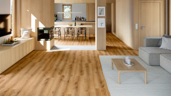 planeo Vinyle à clic rigide - SolutionX 2in1 BigSize Atelier Oak Plancher XL de 1,83 m de long | Isolation phonique intégrée (ECF-BS-85)