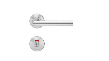 Poignée de porte E300D en acier inoxydable mat - salle de bain avec kliprosettes