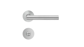 Poignée de porte E900 en acier inoxydable mat - salle de bain avec rosette magnétique