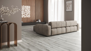 planeo rigide Sol PVC clipsable - SolutionX 2in1 Chêne gris | Isolation phonique intégrée (ECF-0088)