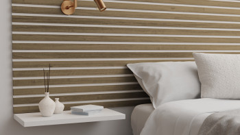Skaben Panneau acoustique SilentWall Easy-Sticks - Chêne Rustique - 250 x 3,45 cm