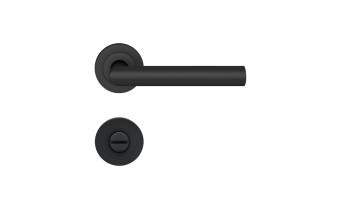 Poignée de porte Rhodos ER28 Kosmos noir - rosettes 3 pièces pour salle de bain