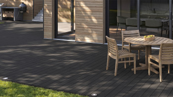 planeo AntikWood Lame de terrasse WPC massif - gris anthracite 3m vieilli à l'ancienne