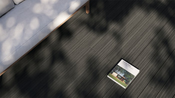 planeo AntikWood Lame de terrasse WPC massif - gris anthracite 3m vieilli à l'ancienne