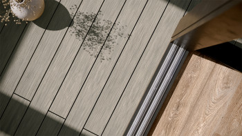 planeo AntikWood Kit complet de terrasse en WPC planches massives - gris pierre vieilli