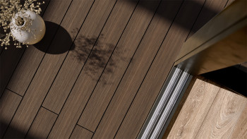 planeo AntikWood Lame de terrasse WPC massif - brun 3m vieilli à l'ancienne