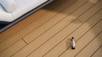 planeo CoEXWood Lame de terrasse WPC massif enrobé - Sable/Caramel 3m structuré