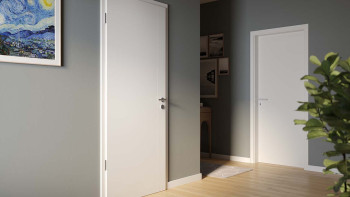 planeo Porte intérieure laquée Laque 2.0 - Ismar 9016 Laque blanche