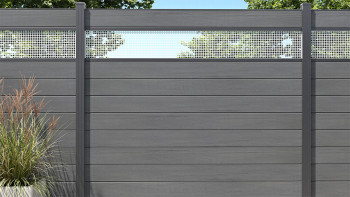 planeo Gardence Strong - Clôture composite Carré gris pierre
