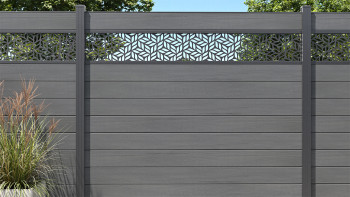 planeo Gardence Strong - Clôture composite Carré gris pierre