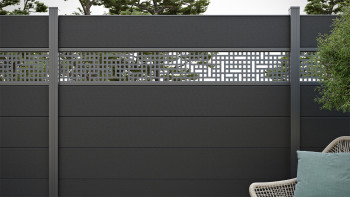 planeo Gardence Strong XL - Clôture composite à emboîter standard gris Anthracite