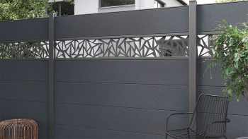 planeo Gardence Simply - Clôture PVC à emboîter Carré gris Anthracite 180 x 180 cm