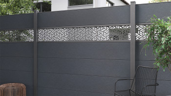 planeo Gardence Simply - Clôture PVC à emboîter Carré gris Anthracite 180 x 180 cm
