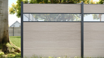 planeo Gardence Simply - Clôture PVC à emboîter Carré chêne de Sheffield