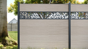 planeo Gardence Simply - Clôture PVC à emboîter Carré chêne de Sheffield