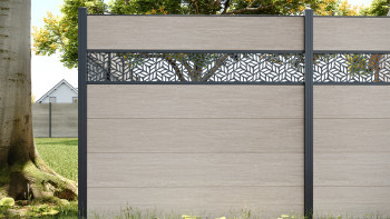 planeo Gardence Simply - Clôture PVC à emboîter Carré chêne de Sheffield