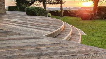 planeo Authoria PureBoard Plancher de terrasse massif - Chêne brun antique 3.6m structuré