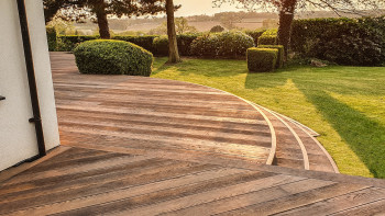 planeo Authoria PureBoard Plancher de terrasse massif - Chêne brun antique 3.6m structuré