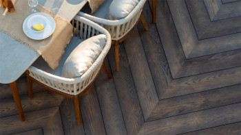 planeo Authoria PureBoard Plancher de terrasse massif - Chêne brun antique 3.6m structuré